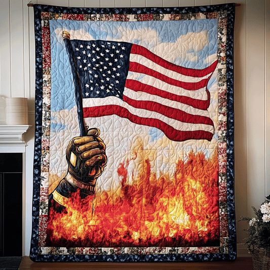 Courage Under Fire Quilted Blanket