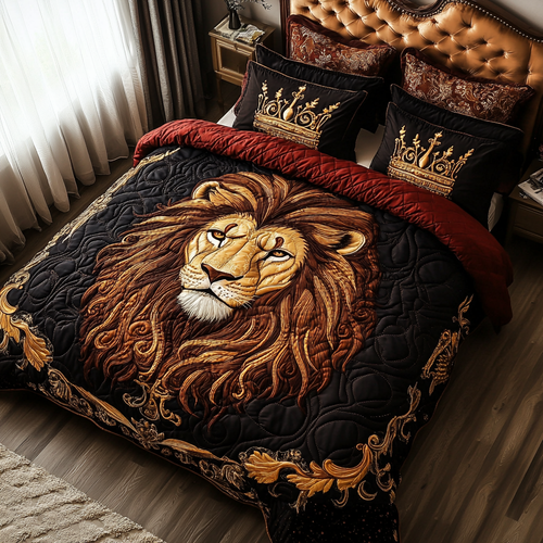 Courageous Majesty 3-Piece Quilted Bedding Set