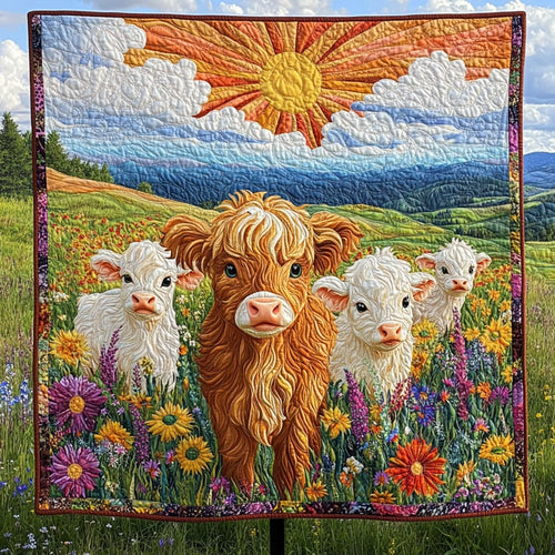 Cow-mic Relief Quilted Blanket