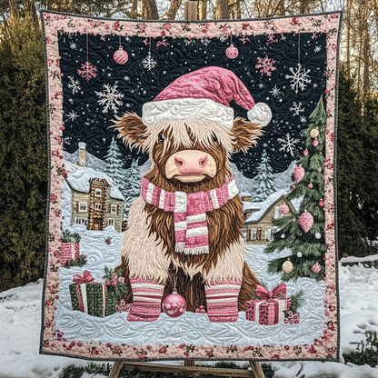 Cow down to Christmas Quilted Blanket