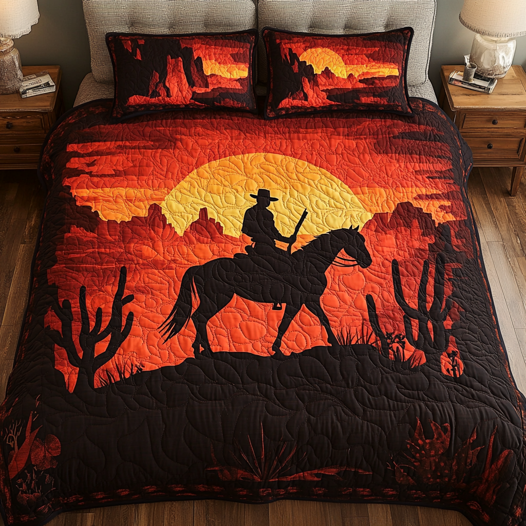 Cowboy Horizon 3-Piece Quilted Bedding Set
