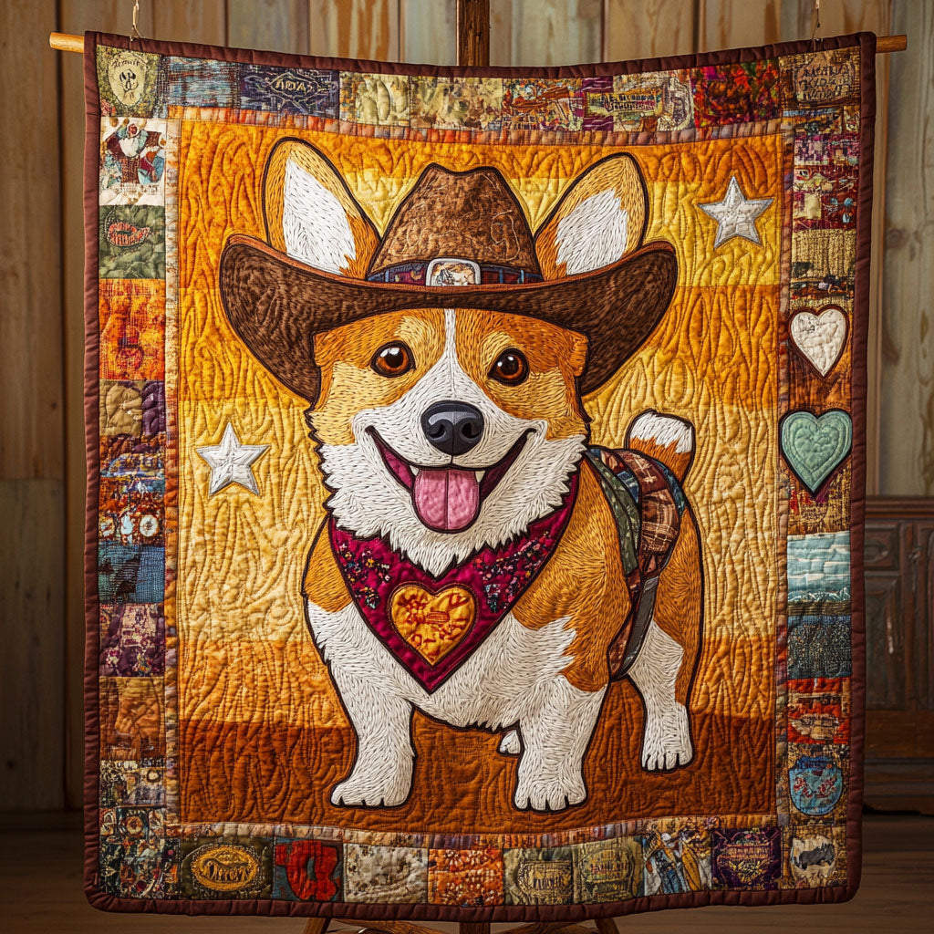 Cowboy Pup Spirit Quilted Blanket