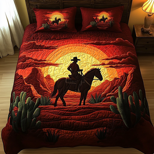 Cowboy Trail 3-Piece Quilted Bedding Set