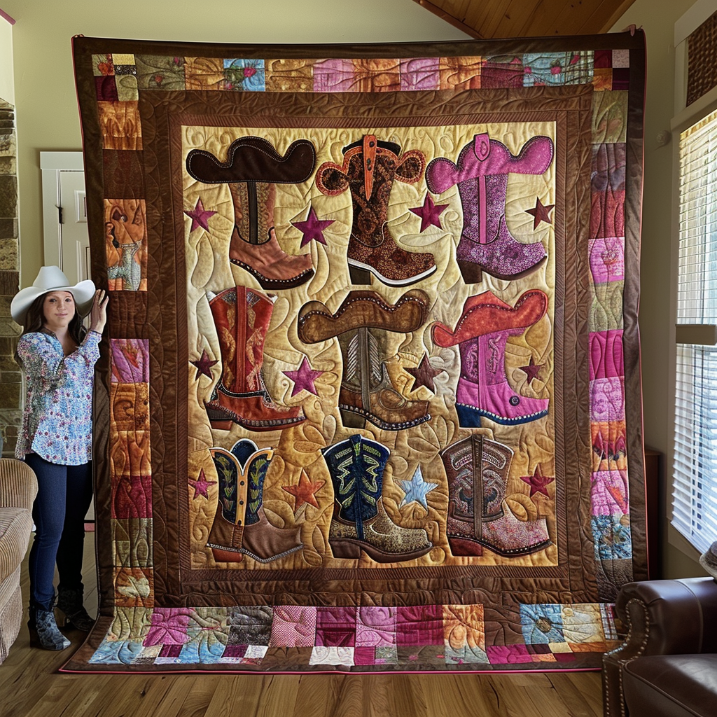 Cowgirl Charm Quilted Blanket