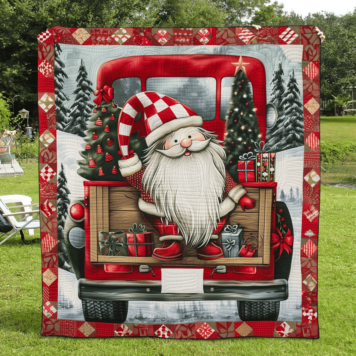 Cozy Gnome Quilted Blanket
