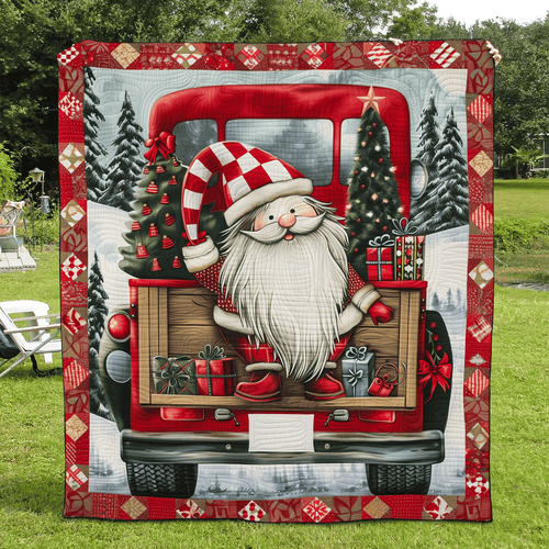 Cozy Gnome Quilted Blanket