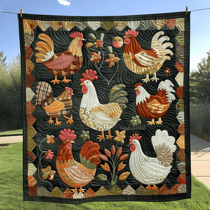 Cozy Henhouse Quilted Blanket
