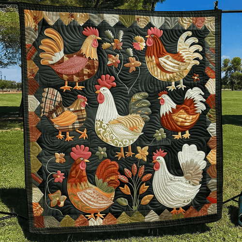 Cozy Henhouse Quilted Blanket