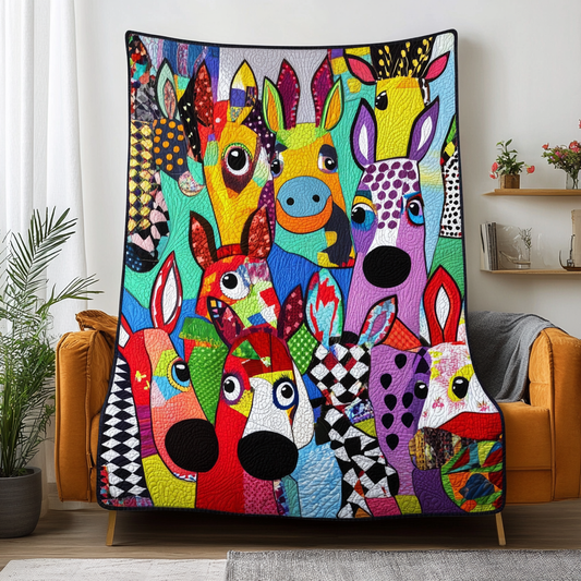Cozy Adorable Donkey Quilted Blanket