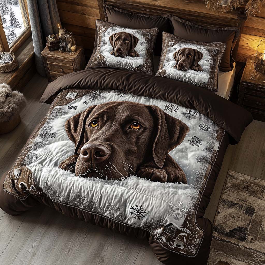 Cozy Brown Dream 3-Piece Quilted Bedding Set