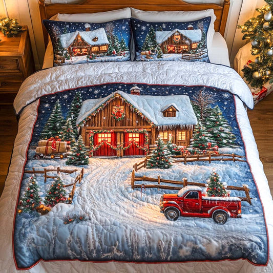 Cozy Cabin Wonderland 3-Piece Quilted Bedding Set