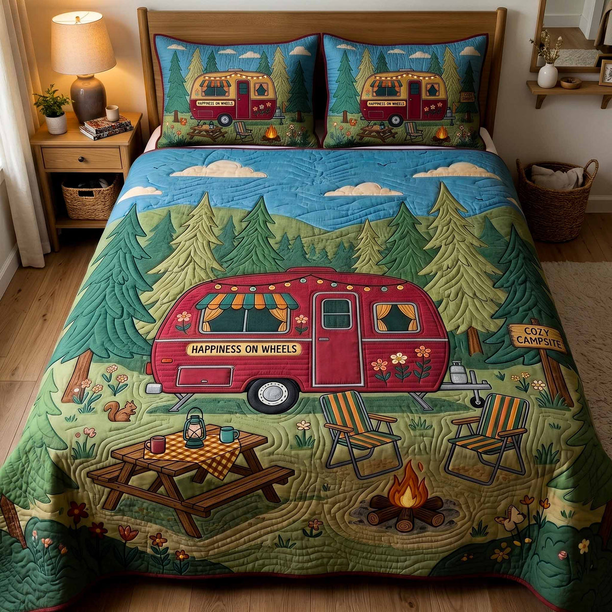 Camping 3-Piece Quilted Bedding Set