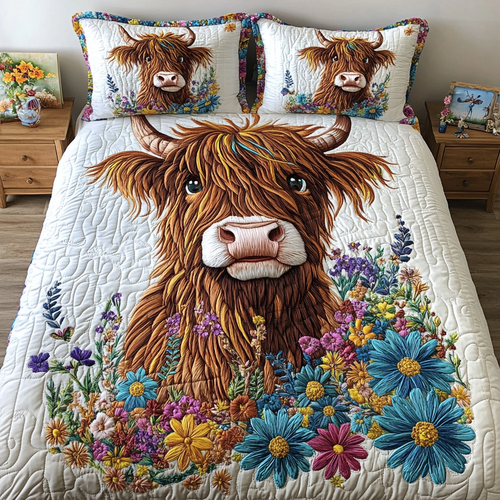 Cozy Cow 3-Piece Quilted Bedding Set