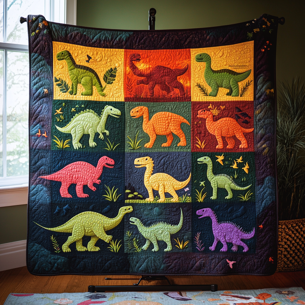 Cozy Dinosaurs Quilted Blanket