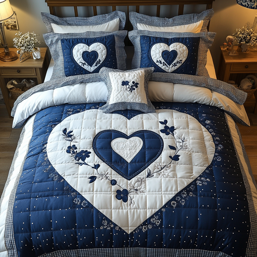 Cozy Heartbeat 3-Piece Quilted Bedding Set