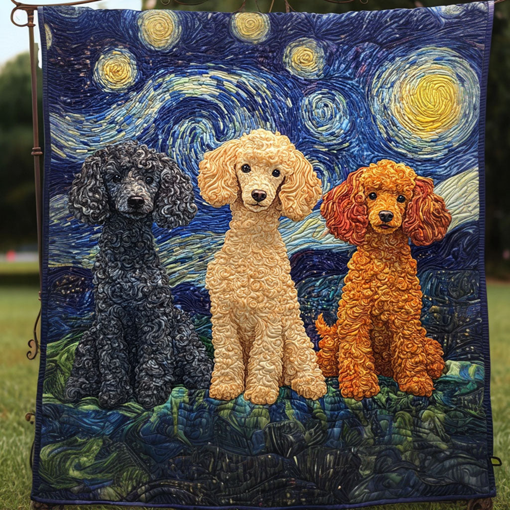 Cozy Poodle Quilted Blanket