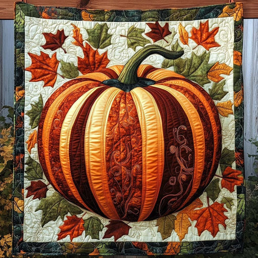 Cozy Pumpkin Quilted Blanket