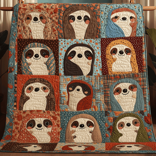 Cozy Sloth Friends Quilted Blanket