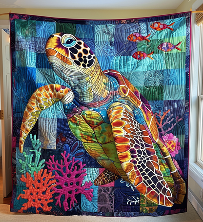 Cozy Turtle Quilted Blanket