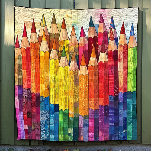 Crayon Carnival Quilted Blanket