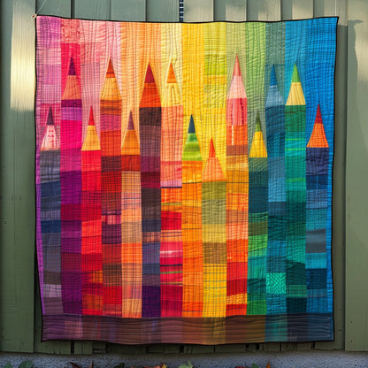 Crayon Kaleidoscope Quilted Blanket