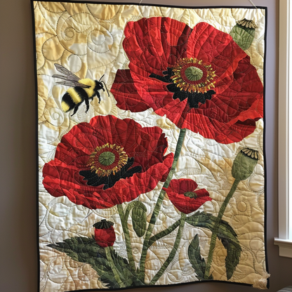 Crimson Serenade Quilted Blanket