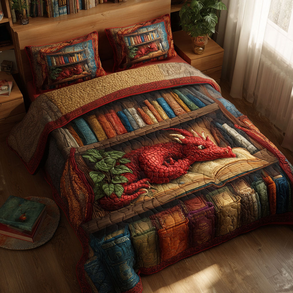 Crimson Reader 3-Piece Quilted Bedding Set