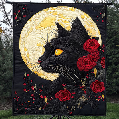Crimson Rose Quilted Blanket