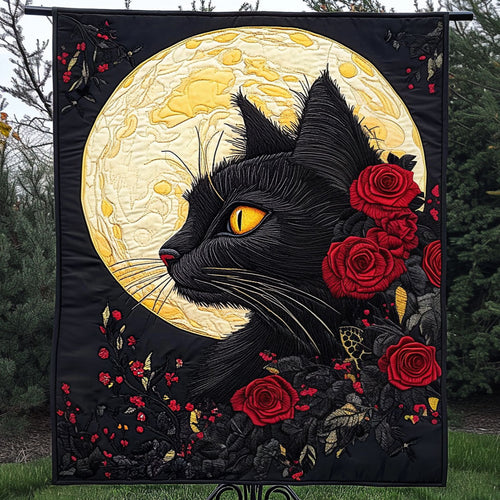 Crimson Rose Quilted Blanket