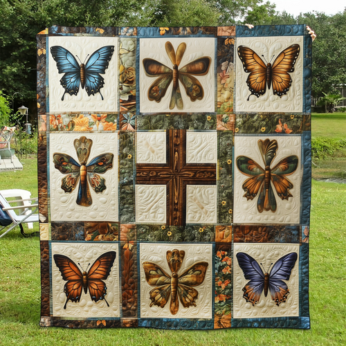 Cross of Hope Quilted Blanket