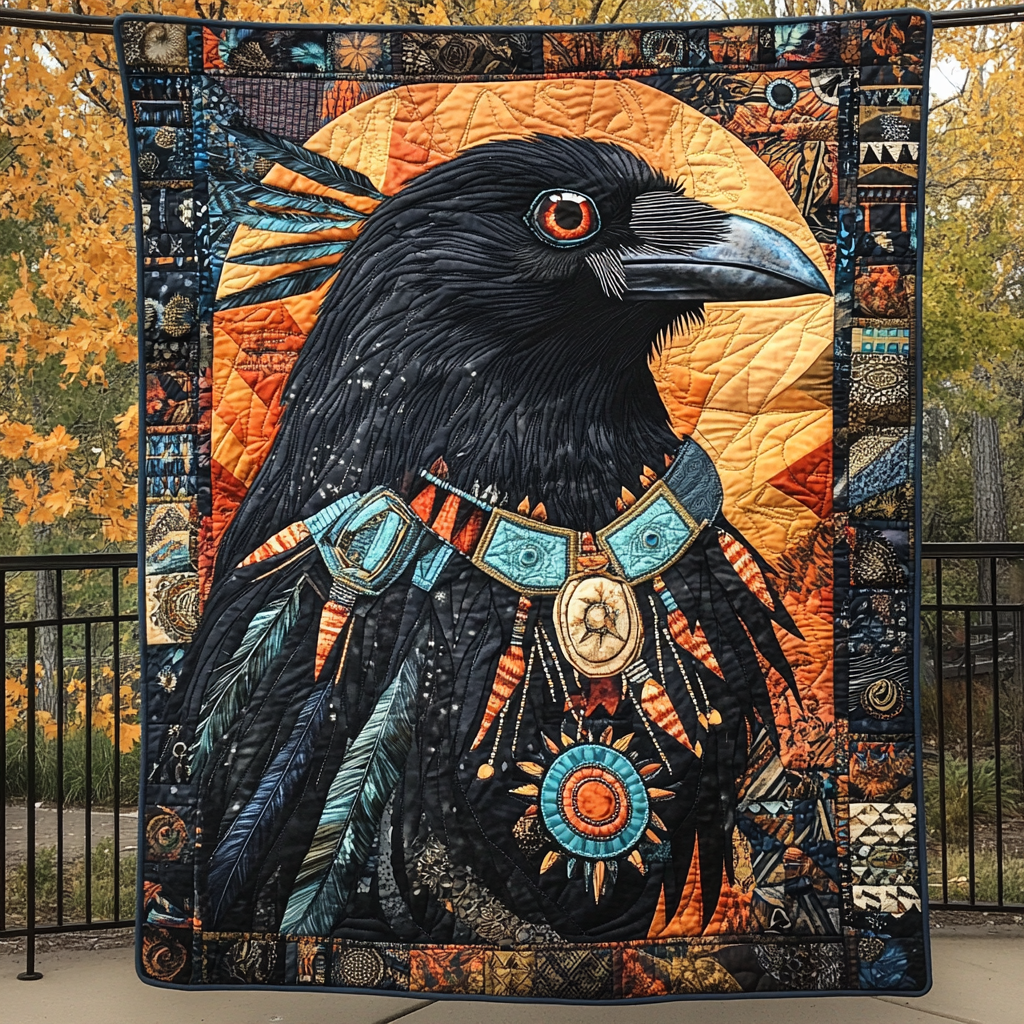Crow Jewelry Quilted Blanket