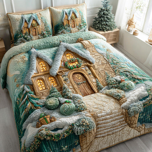 Crystal Morning 3-Piece Quilted Bedding Set