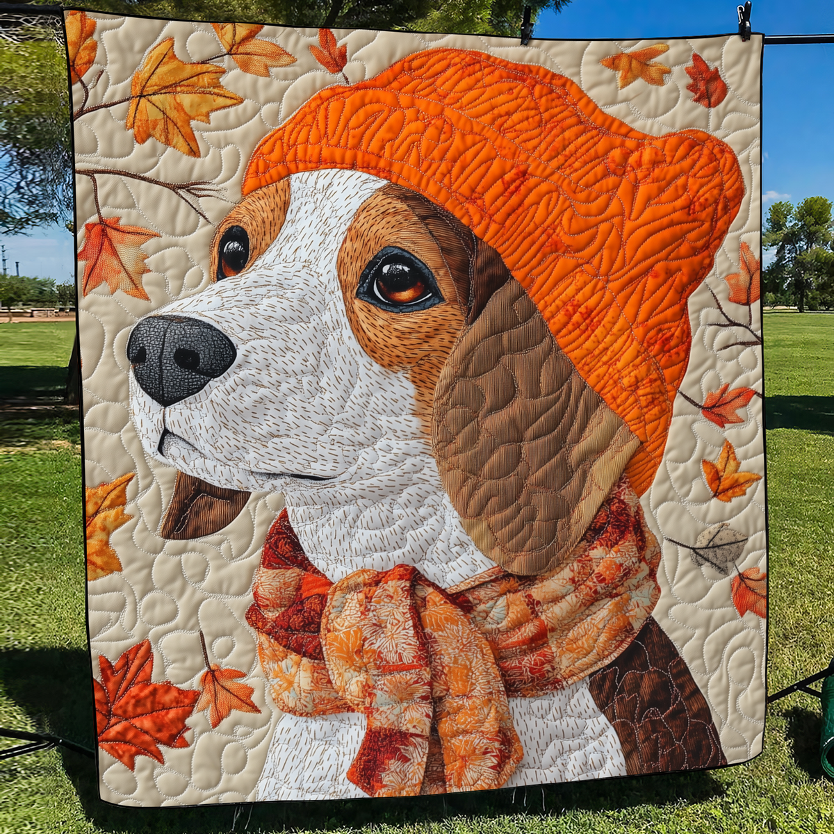 Cuddly Beagle Quilted Blanket