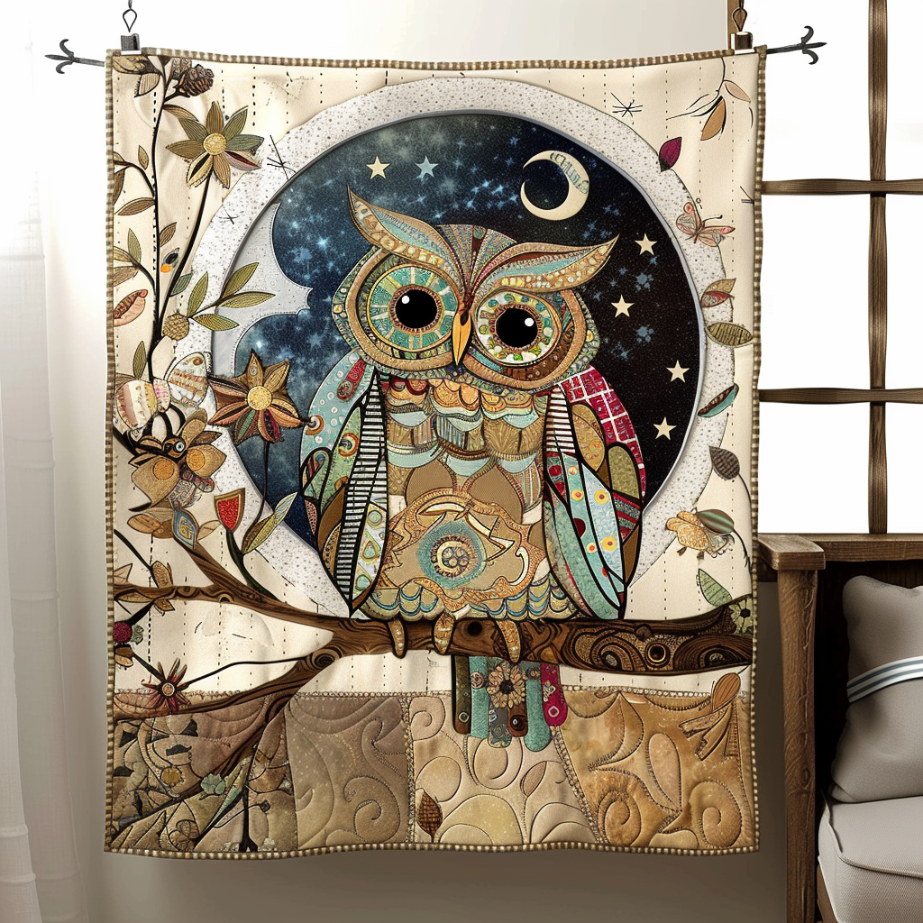 Cuddly Owl Quilted Blanket