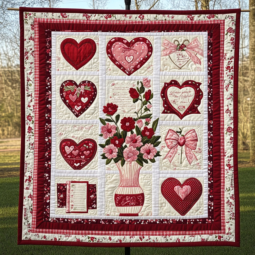 Cupid Whispers Quilted Blanket