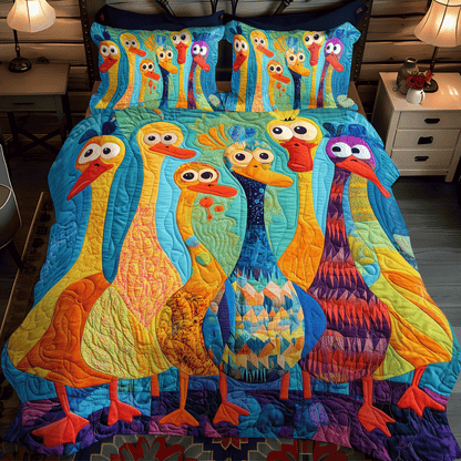 Curious Duck 3-Piece Quilted Bedding Set