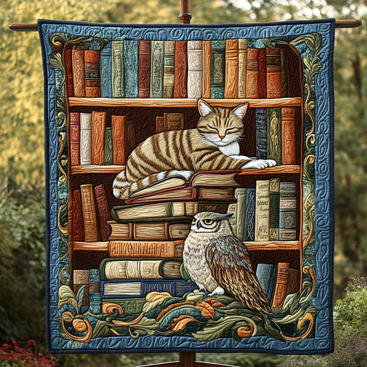 Curious Cat Tales Quilted Blanket