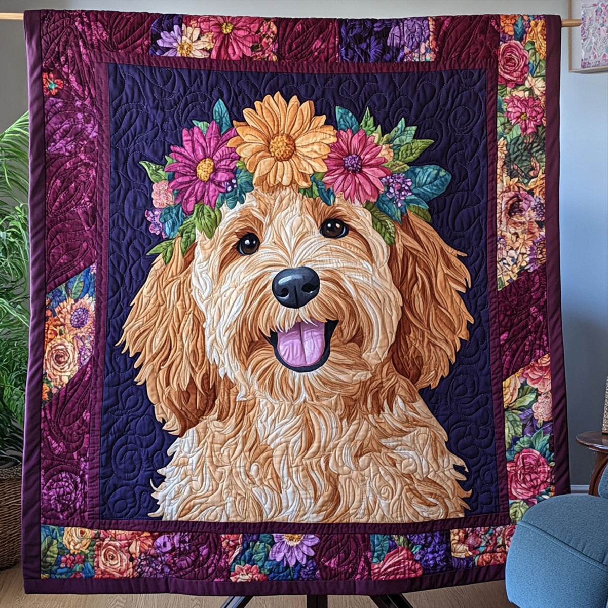 Curly Companion Quilted Blanket