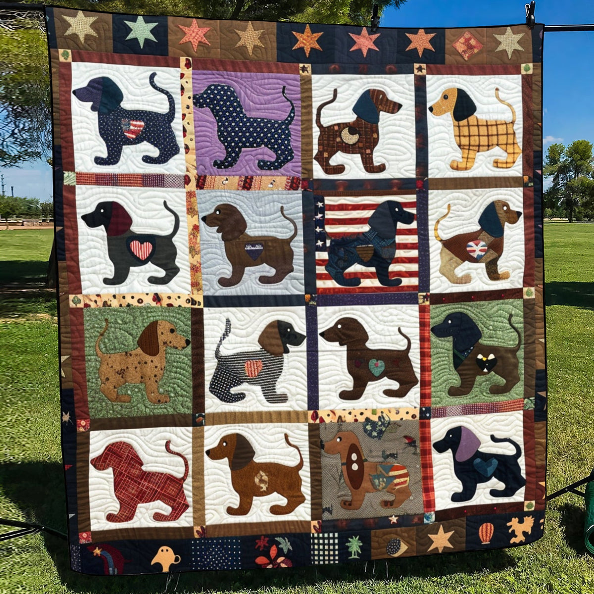 Dachshund Daydreams Quilted Blanket