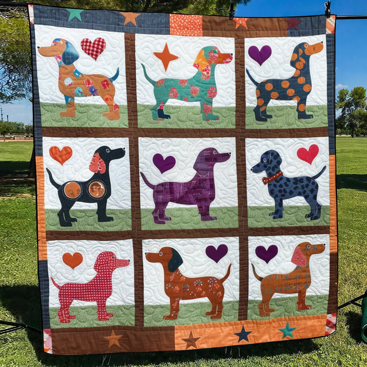Dachshund Dreamscapes Quilted Blanket