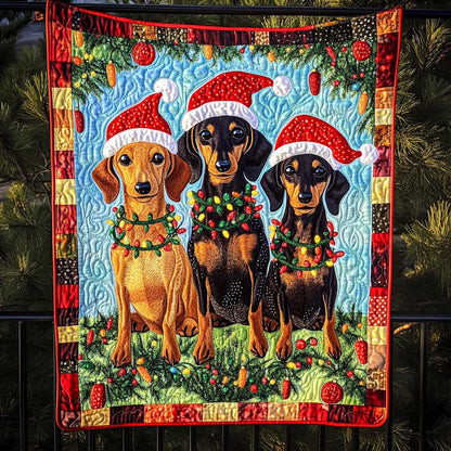 Dachshund Delights Quilted Blanket