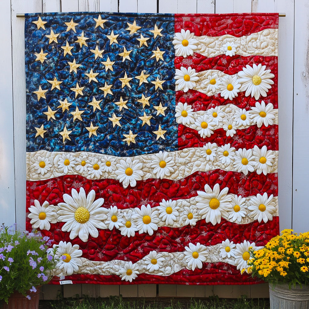 Daisy Banner Quilted Blanket