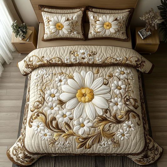 Daisy Bliss 3-Piece Quilted Bedding Set