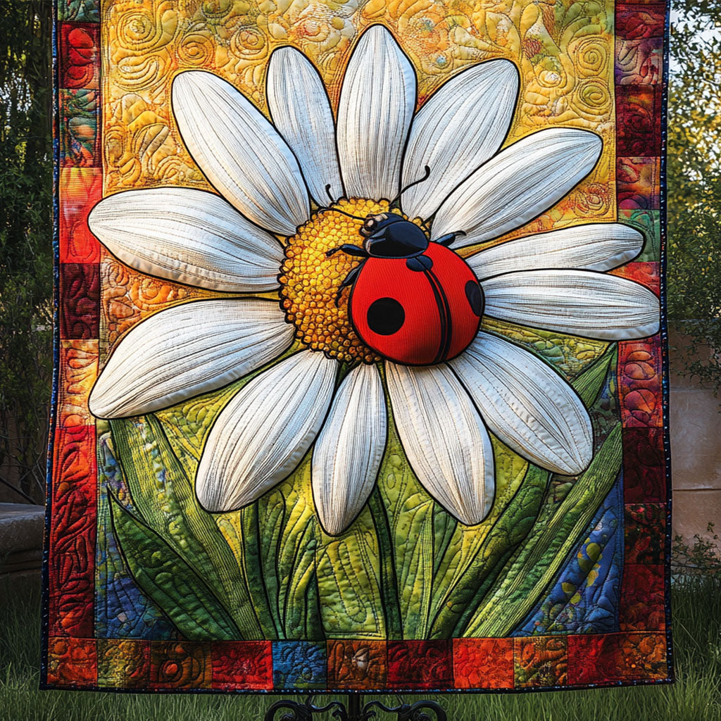 Daisy Bug Charm Quilted Blanket