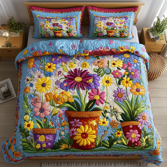 Daisy Comfort 3-Piece Quilted Bedding Set