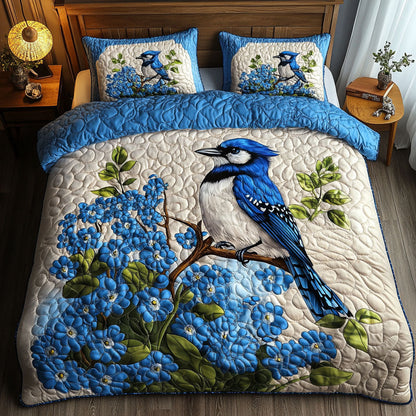Daisy Encounter 3-Piece Quilted Bedding Set