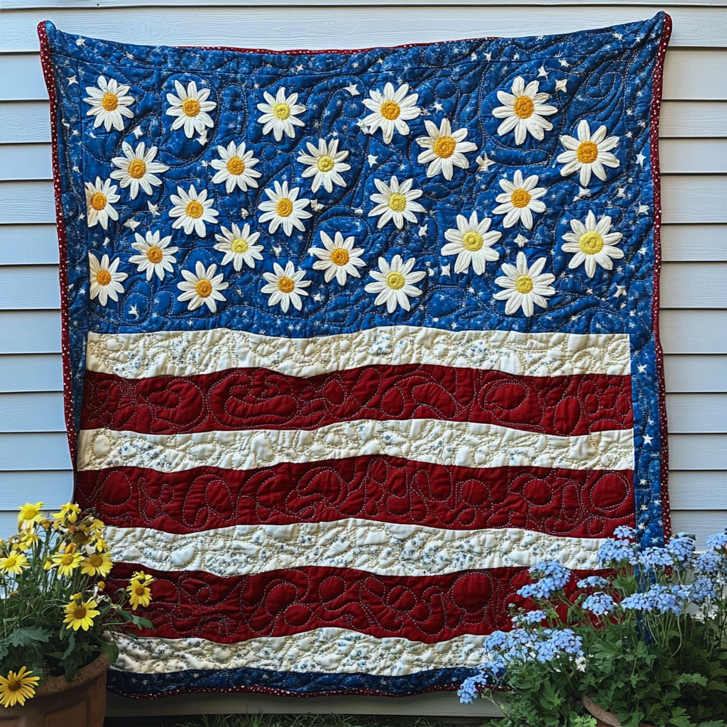 Daisy Freedom Quilted Blanket