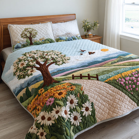 Daisy Path 3-Piece Quilted Bedding Set