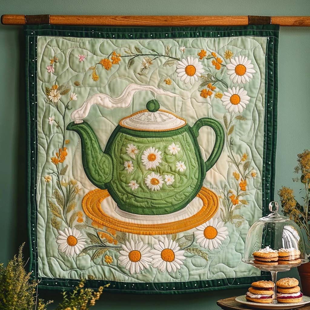 Daisy Tea Time Quilted Blanket