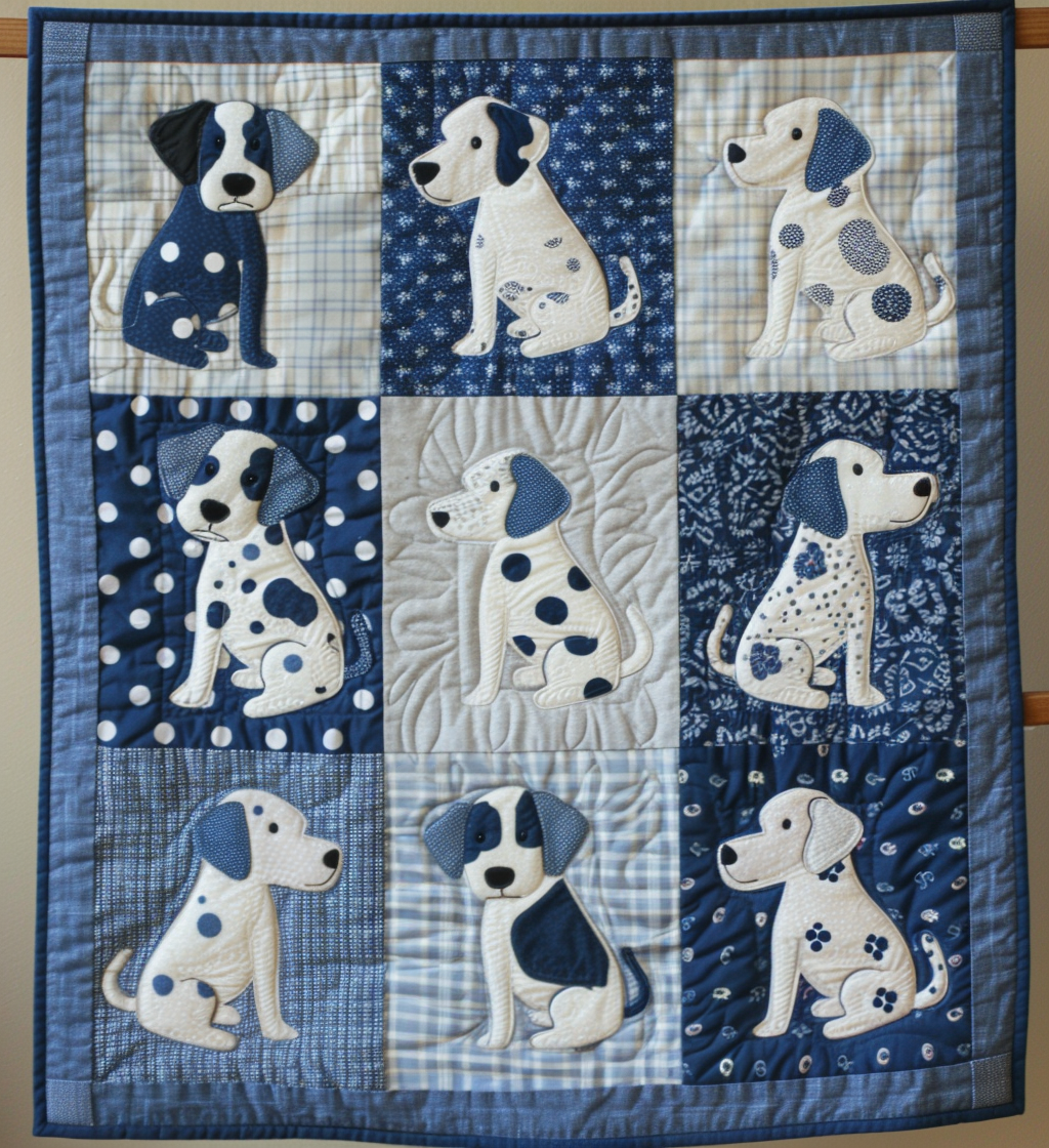 Dalmatian Garden Quilted Blanket